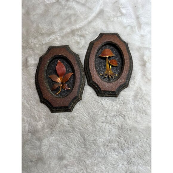 Mushroom leaf pressed cork mushroom wall art - Picture 2 of 6